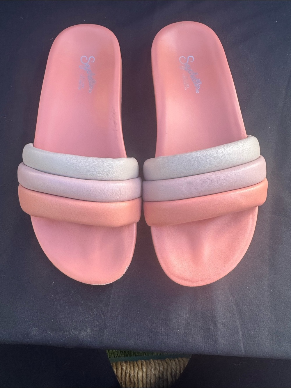 Seychelles Pink Slide Sandals with Multitone Padded Straps